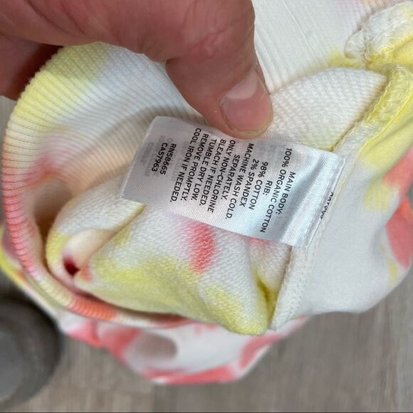 BP French Terry Sweat Shorts In Ombre White Yellow Pink Cotton - Picture 5 of 6